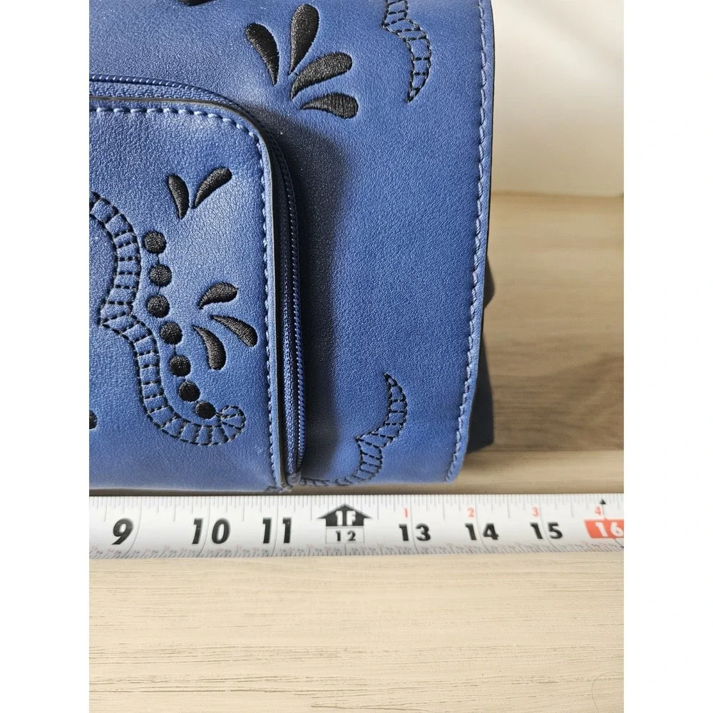 Danielle Nicole Disney Mary Poppins Blue Leather Satchel Handbag Umbrella Cutout